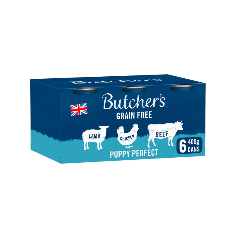 Butcher's Puppy Perfect dog food tins 6x400g - British product
