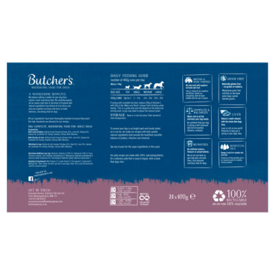 Butcher's Nourishing Food for Dogs Chunks in Jelly 24 x 400g