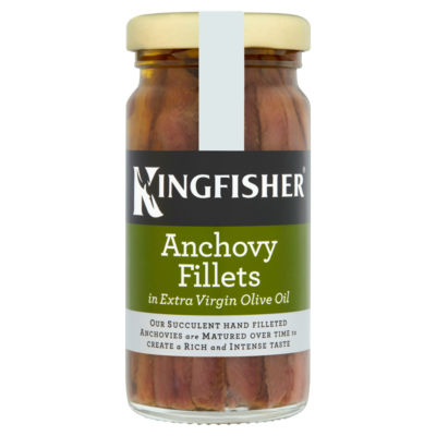 Kingfisher anchovy fillets in extra virgin olive oil 100g, UK version