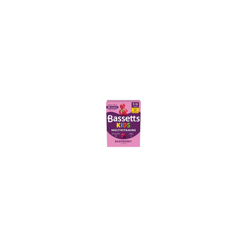 Bassetts Kids Multivitamins raspberry flavour 30 gummies (British brand)