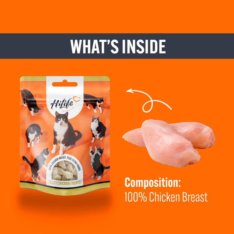 HiLife freeze-dried chicken breast cat treats 10g, UK version