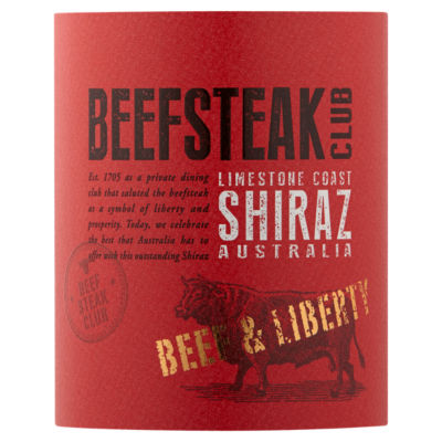 Beefsteak Club Shiraz red wine 750ml - British product