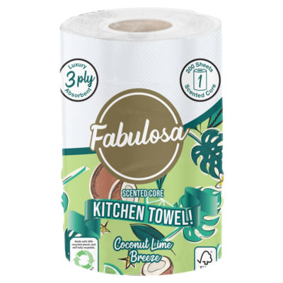 Fabulosa coconut lime breeze scented kitchen towel 200 sheets - British product