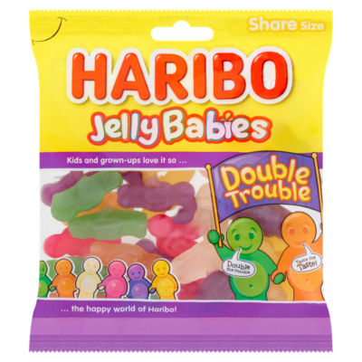 Haribo Jelly Babies Double Trouble sweets 175g, UK version