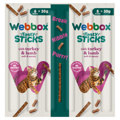 Webbox Tasty Sticks Turkey Lamb cat treats 30g (British brand)