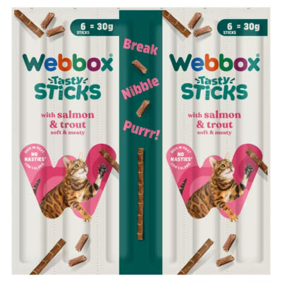 Webbox Tasty Sticks Salmon Trout cat treat 30g (British brand)
