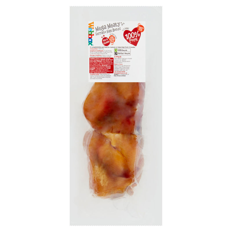 Webbox Mega Meaty Serrano Ham Bones dog chews (British brand)