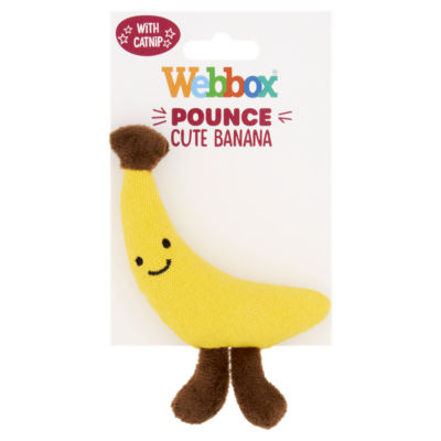 Webbox Pounce Cute Banana cat toy (British brand)