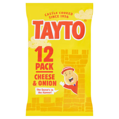 Tayto cheese and onion crisps multipack 12x25g (British brand)