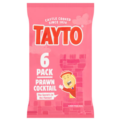 Tayto prawn cocktail potato crisps multipack 6x25g, UK version