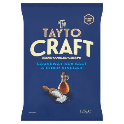 Tayto hand cooked crisps sea salt and cider vinegar 125g, imported from the UK