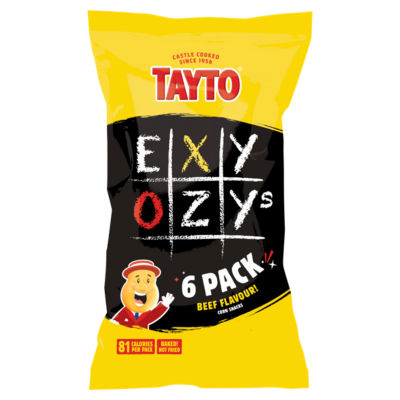 Tayto beef flavour corn snacks multipack 6 x 16g (British brand)