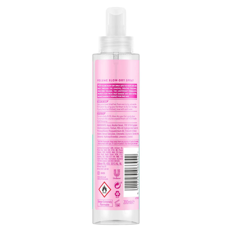 VO5 Volume Blow-Dry Hairspray 200ml (British brand)