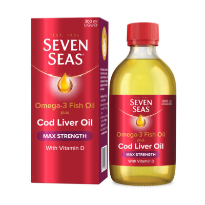 Seven Seas Omega-3 cod liver oil Max Strength 300ml (British brand)