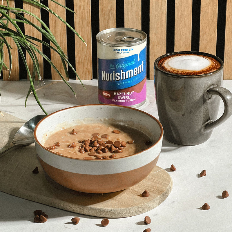Nurishment Hazelnut Swirl flavour fusion milk drink 400g, UK version