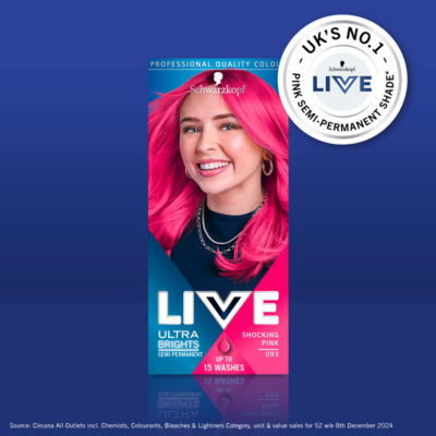 Schwarzkopf LIVE Ultra Brights Or Pastel Pink Hair Dye Shocking Pink 093 Semi-permanent