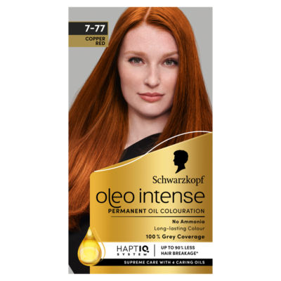 Schwarzkopf permanent hair colour copper red 7-77 (British brand)