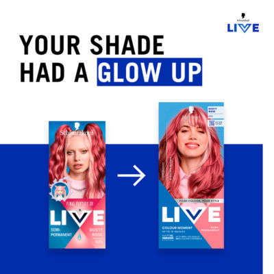 Schwarzkopf Live semi-permanent hair dye Dusty Rose 025 (British brand)