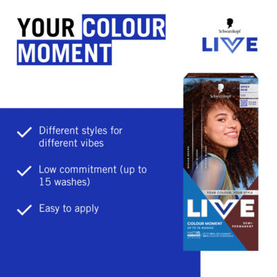 Schwarzkopf LIVE Spicy Rum 065 semi-permanent hair dye - British product