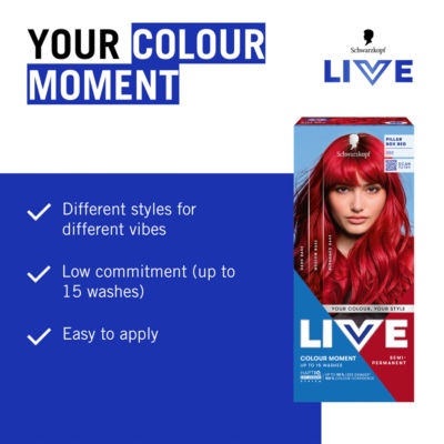 Schwarzkopf Live Pillar Box Red 092 semi-permanent hair dye - British product