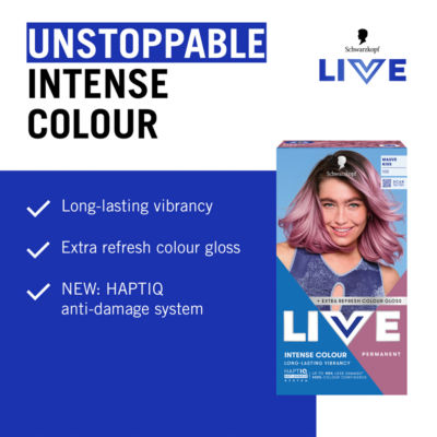 Schwarzkopf LIVE Mauve Kiss permanent hair dye, UK version