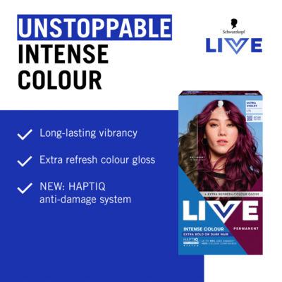 Schwarzkopf permanent hair dye Ultra Violet L76 (British brand)