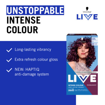 Schwarzkopf Cyber Purple permanent hair dye, imported from the UK