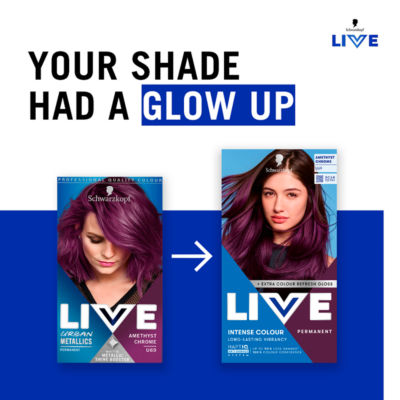 Schwarzkopf LIVE U69 Amethyst Chrome permanent hair dye, UK version