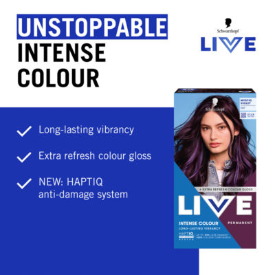 Schwarzkopf hair dye Mystic Violet, imported from the UK
