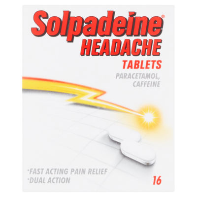 Solpadeine Headache 500mg/65mg Tablets 16 Tablets (British brand)