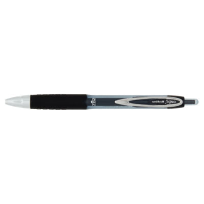 uni-ball Signo 207 black medium gel ink rollerball pen pack of 2 (British brand)