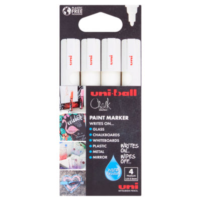 uni-ball white chalk marker medium tip 1.8-2.5mm (British brand)