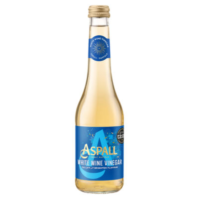 Aspall white wine vinegar 350ml bottle from British brand