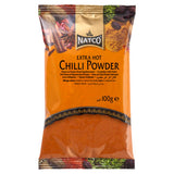 Natco Extra Hot Chilli Powder 100g, UK version