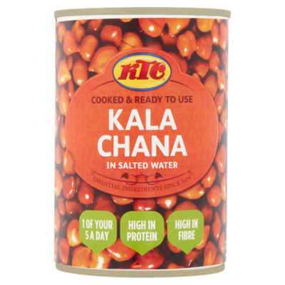 KTC Kala Chana brown chickpeas salted water 400g, UK version