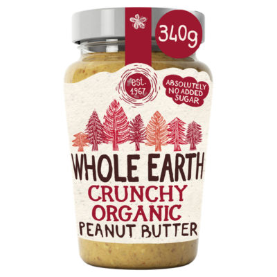 Whole Earth crunchy organic peanut butter 340g (British brand)