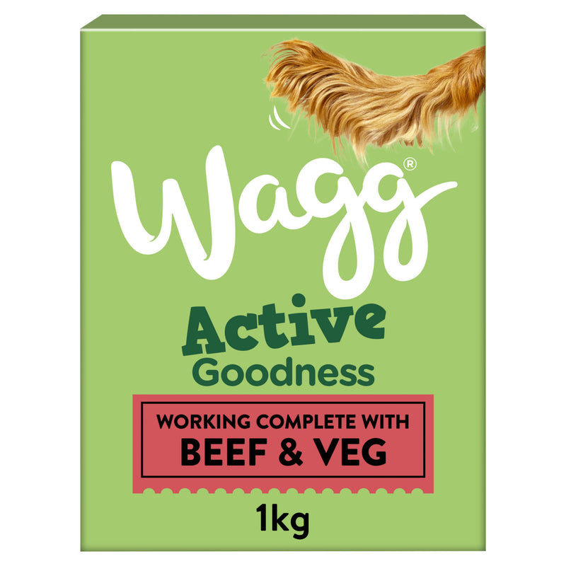 Wagg dry dog food rich in beef and veg 1kg (British brand)