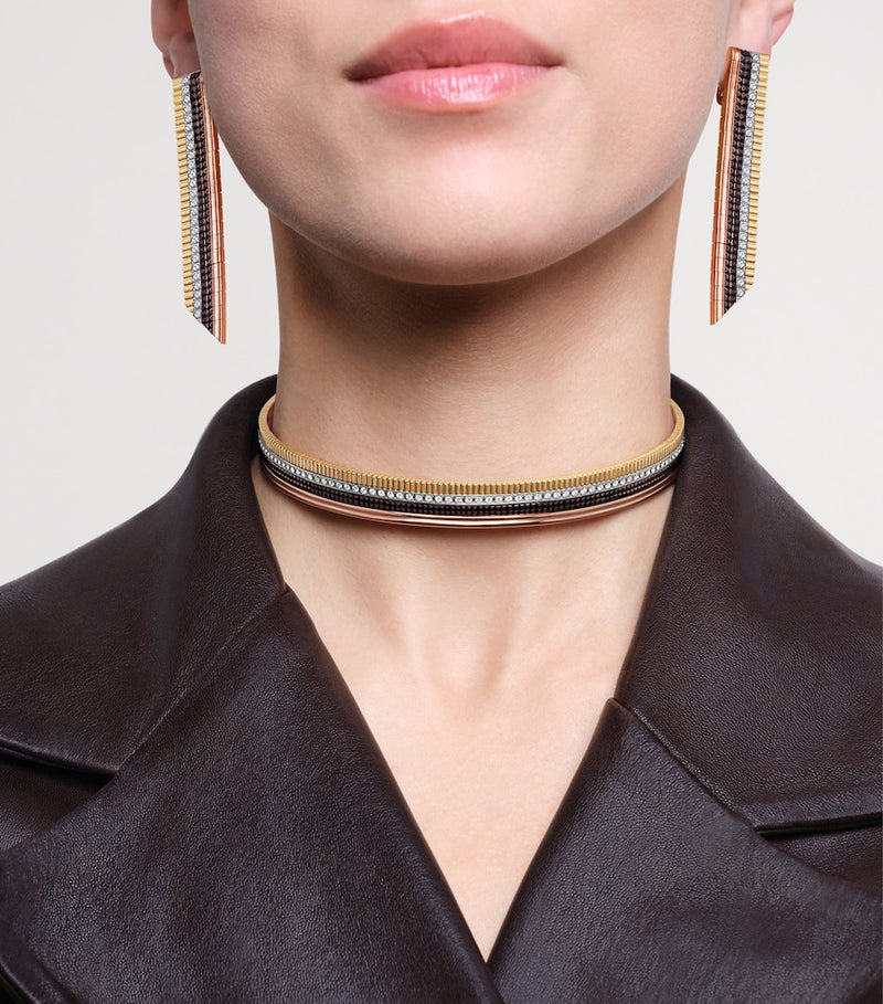 Boucheron Quatre earrings in mixed gold and diamonds, imported from the UK