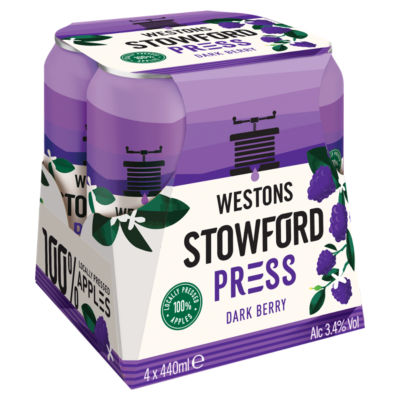 Westons cider Dark Berry 4x440ml, imported from the UK