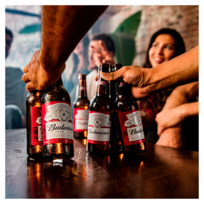 Budweiser lager beer bottle pack 12x300ml - British product