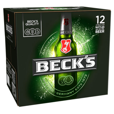Beck's Pilsner lager beer bottles 12x275ml - British product