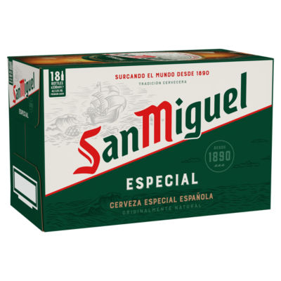 San Miguel Premium Lager beer 18x330ml (British brand)