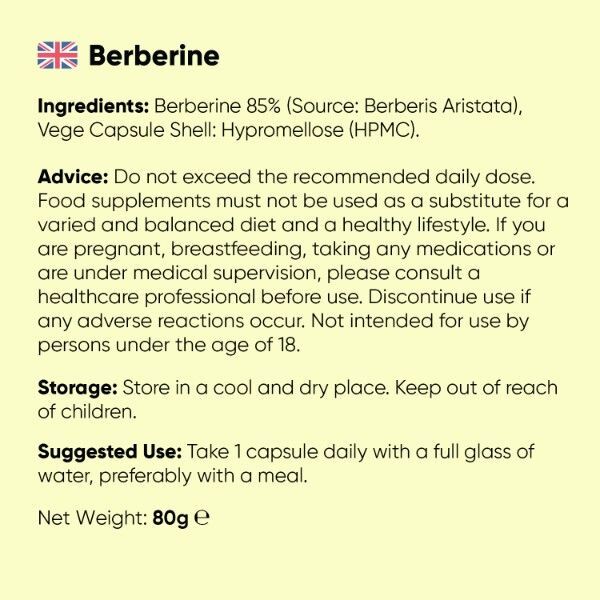 WeightWorld Berberine supplement 500mg 120 capsules, UK version