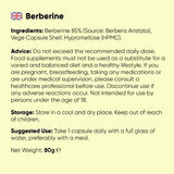 WeightWorld Berberine supplement 500mg 120 capsules, UK version
