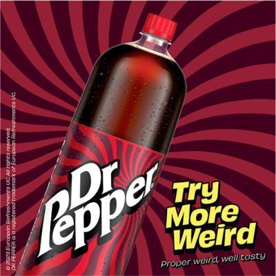 Dr Pepper sparkling fruit flavour soft drink 2L - British product