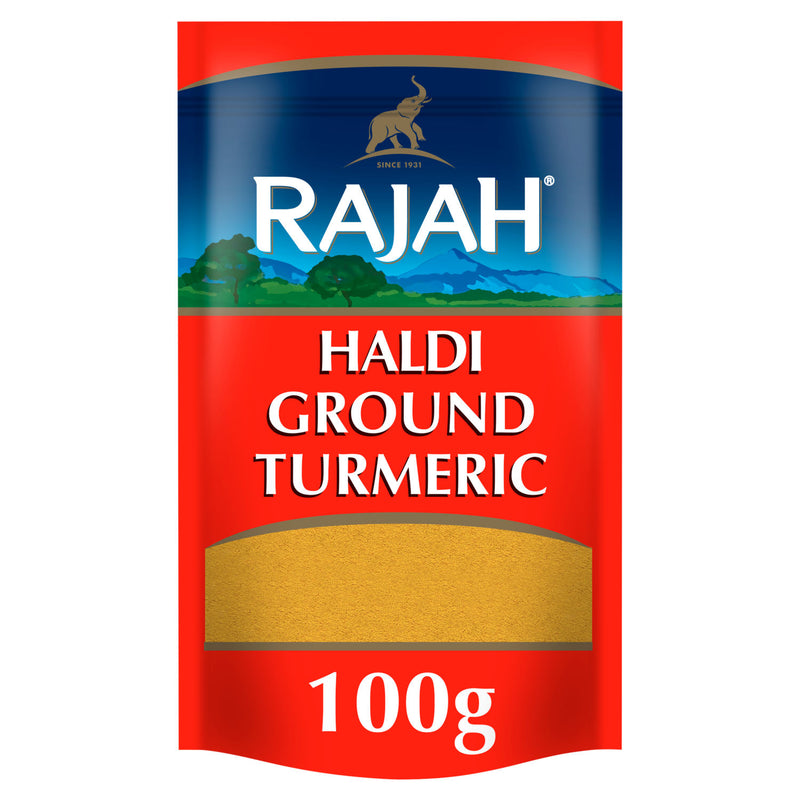 Rajah turmeric powder ground spice 100g, imported from the UK