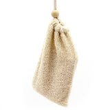Natural rami fabric soap bag with drawstring (British brand)