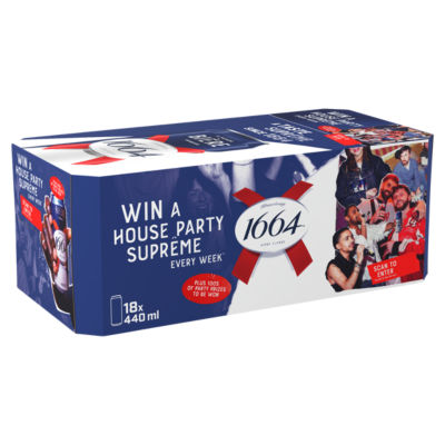 Kronenbourg 1664 Premium Lager 18 x 440ml cans, UK version