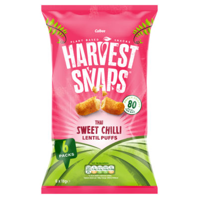 Harvest Snaps Thai Sweet Chilli lentil puffs 6 x 18g, UK version