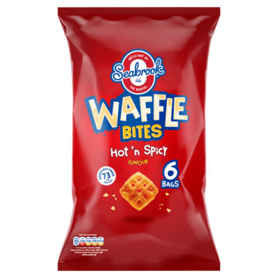 Seabrook Hot 'n Spicy Waffle Bites multipack, imported from the UK